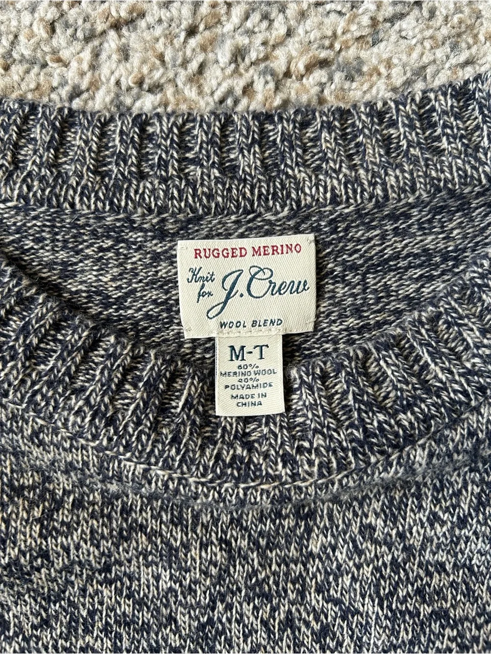 J.Crew Marled Charcoal Crewneck Sweater - Men's Medium Tall